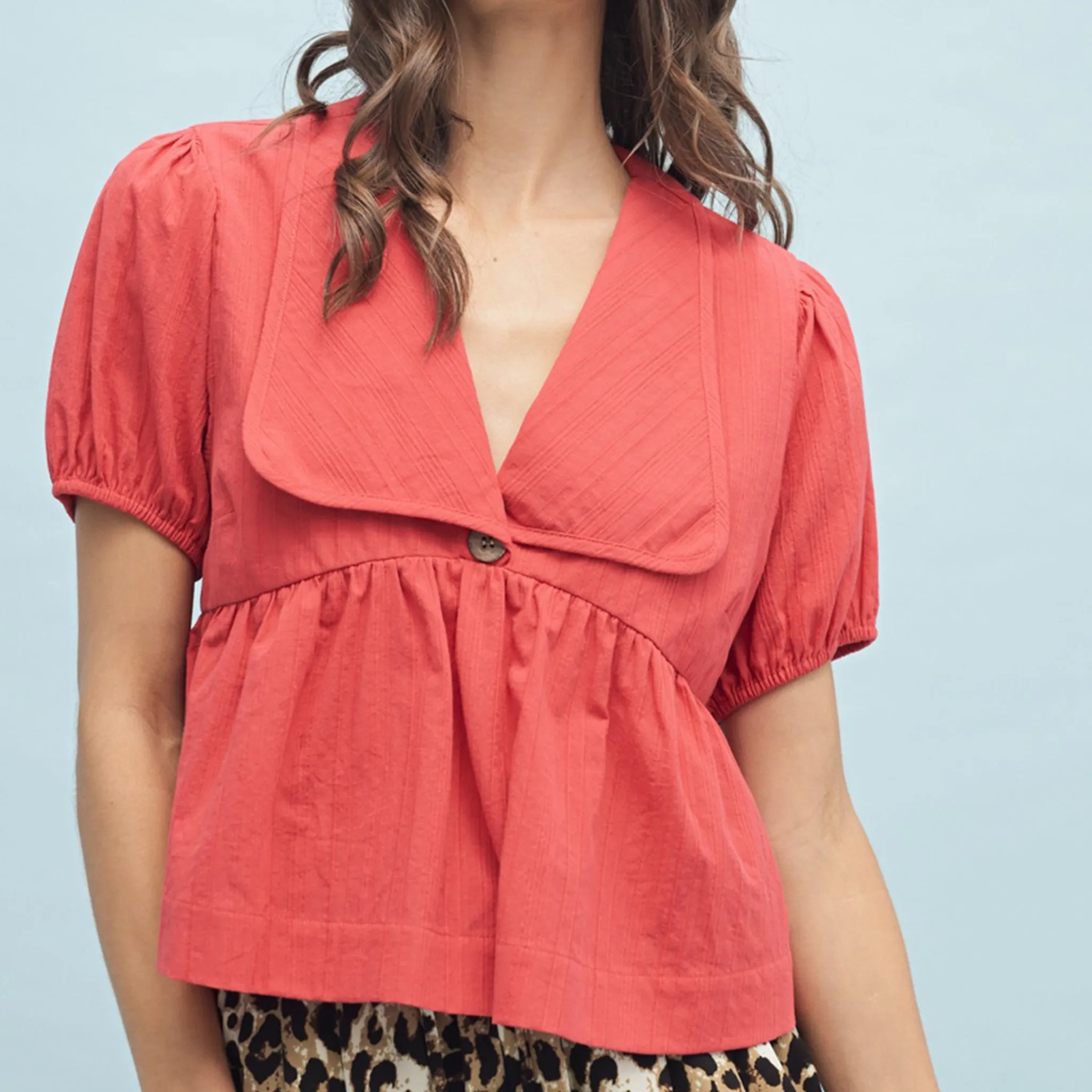 Women's Poppy Collared Puff Short Sleeve