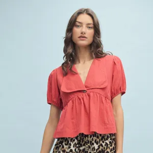 Women's Poppy Collared Puff Short Sleeve
