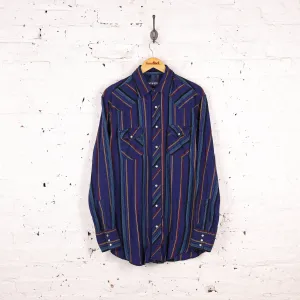 Wrangler Striped Western Shirt - Blue - L