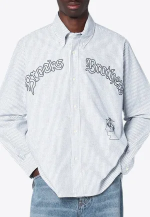 X Brooks Brothers Striped Logo Shirt