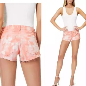 Y2K Ramy Brook Denim Pink Tie Dye Cut Out Shorts