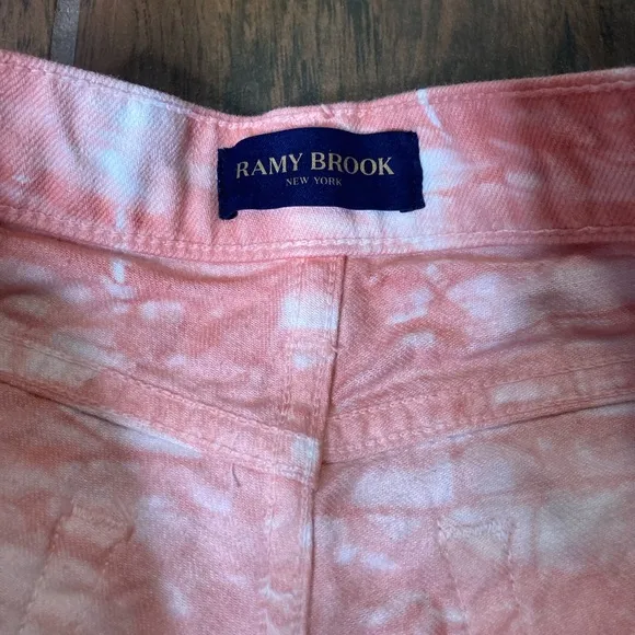Y2K Ramy Brook Denim Pink Tie Dye Cut Out Shorts