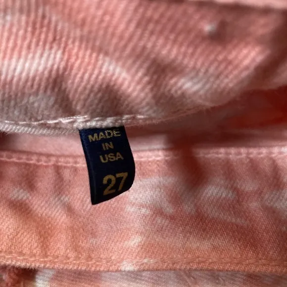 Y2K Ramy Brook Denim Pink Tie Dye Cut Out Shorts