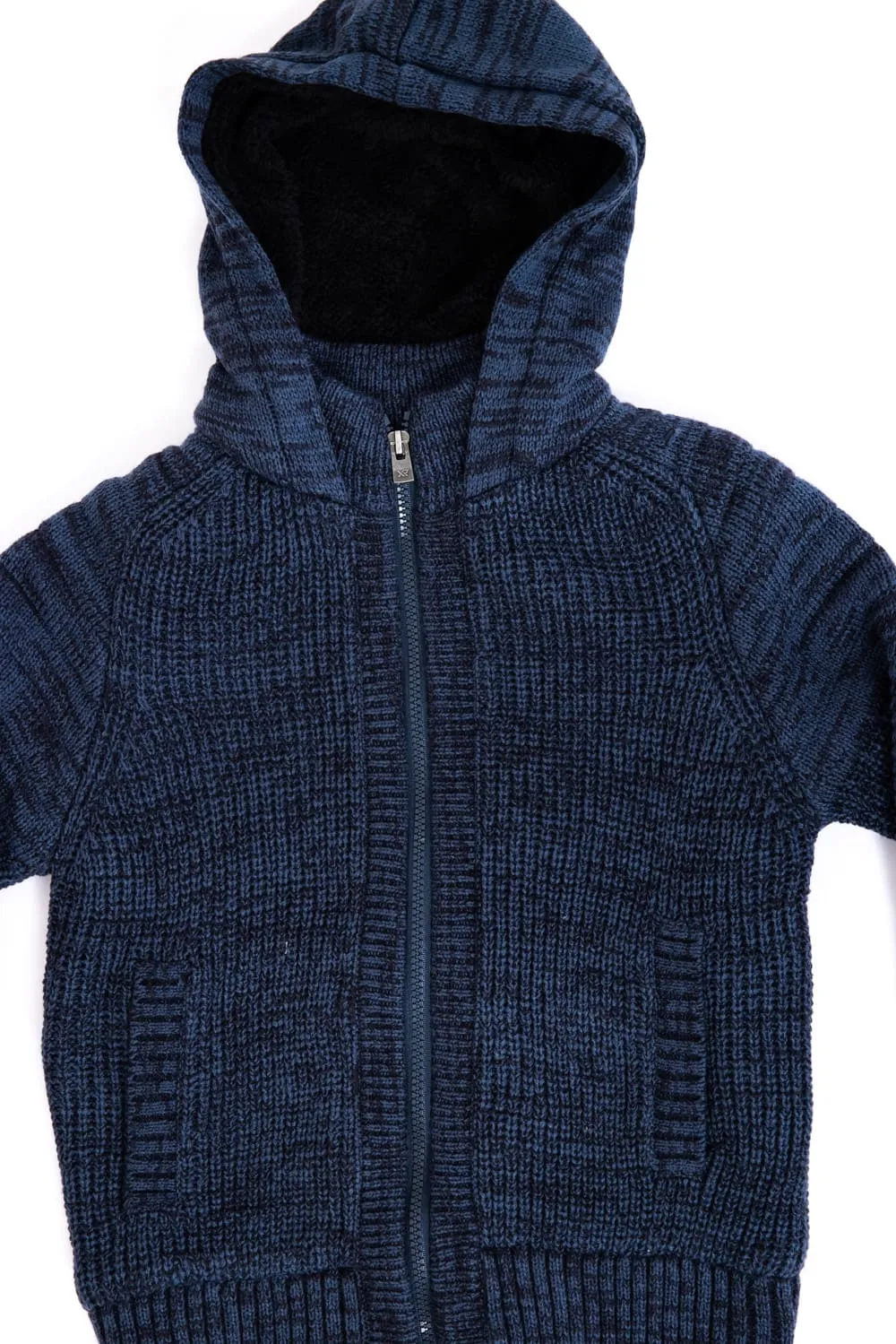 Youth Sweater Jacket with Hood for Boys in Navy | BXW39135-NAVY
