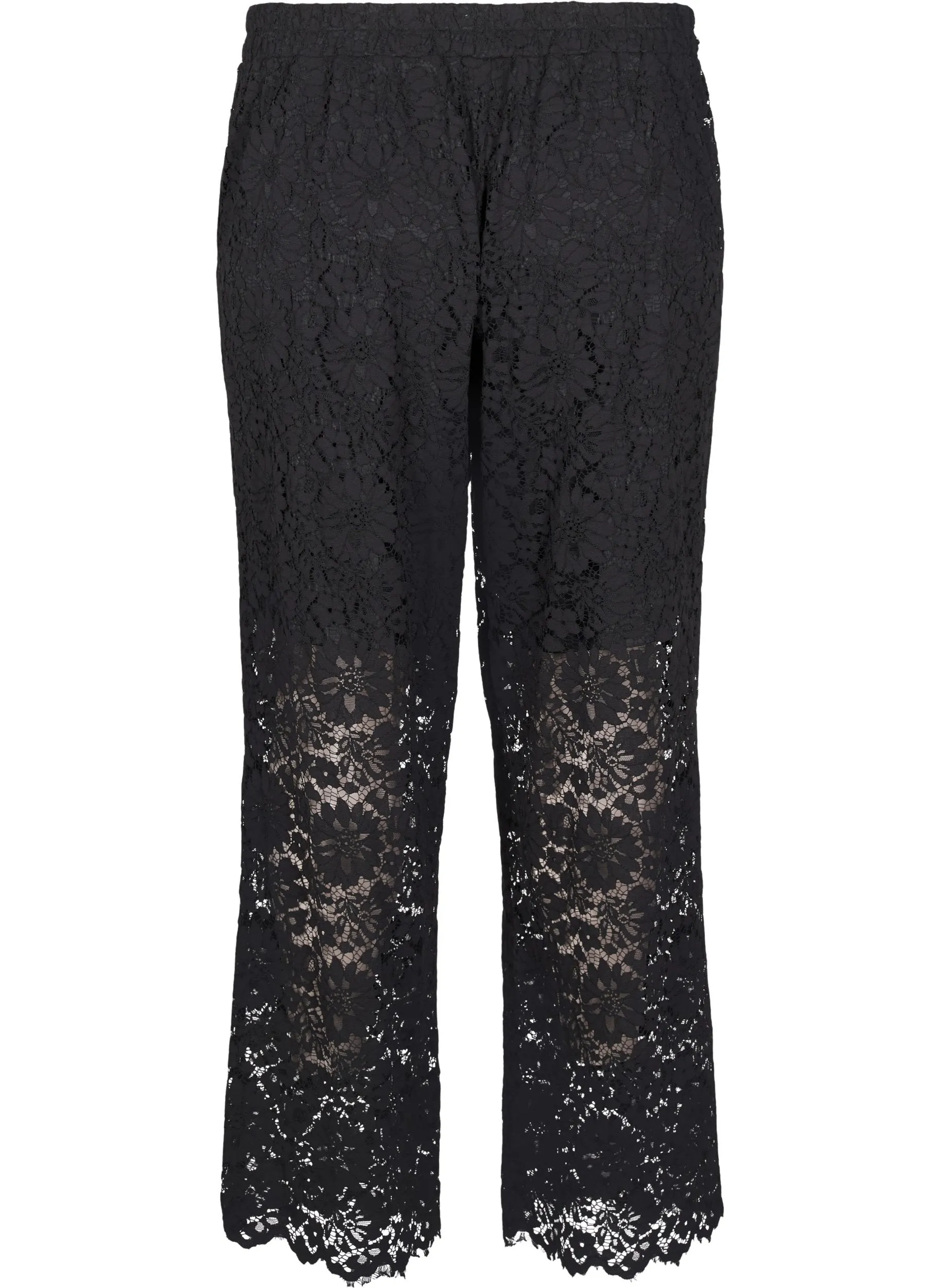 Zizzi Welda Lace Trousers In Black